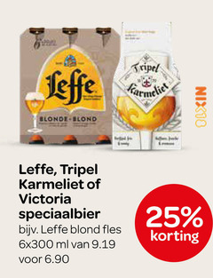  karmeliet leffe krat bier speciaalbieren 25 tripel blonde blond nix18 victoria speciaalbier fles ml 