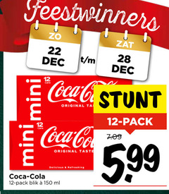  coca-cola cola 12 22 28 150 mini coca original taste pack blik ml refreshing 5.99 