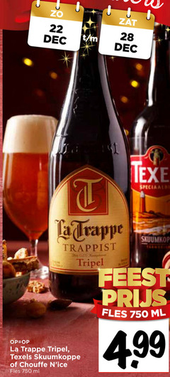  la trappe speciaalbieren 22 28 750 texel speciaalbier trappen trappist tripel texels skuumkoppe chouffe fles ml feest 