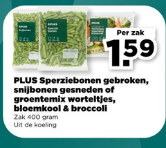  sperziebonen snijbonen worteltjes 100 400 sperzie bonen broccoli zak gebroken gesneden groentemix bloemkool koeling 