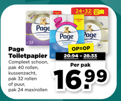  page toiletpapier 24 32 40 schoon pak rollen kussenzacht puur maxirollen voordeel 