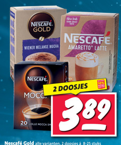  nescafe oploskoffie 2 10 20 gold wiener melange mocha new same taste amaretto latte doosjes volle mocca koppen stuks 