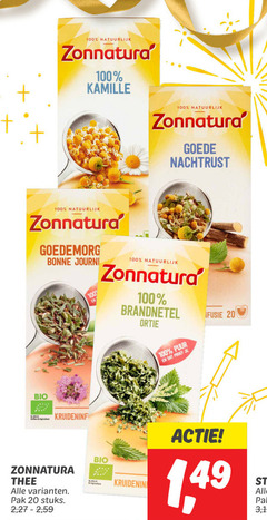  zonnatura thee 20 100 natuurlijk kamille nachtrust bonne brandnetel puur proef bio pak stuks 2 27 nl kruiden 1 3 19 