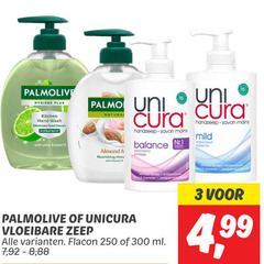  3 250 300 palmolive hygiene kitchen hand wash food antibacterial with lime extract uni cora cura natural almond nourishing vitamin handzeep savon mains balance beschermt protege nr.1 mild respecteert unicura vloeibare zeep antibacterieel bewezen flacon ml 7 8 anti bacterieel 4 99 