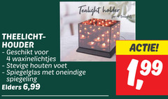  4 tealight holder for tealights theelicht houder waxinelichtjes houten voet spiegelglas oneindige spiegeling elders 6 99 1 