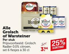  grolsch warsteiner blikjes bier radler krat 5 6 25 30 gerijpte stuk 0.0 citroen 6x 