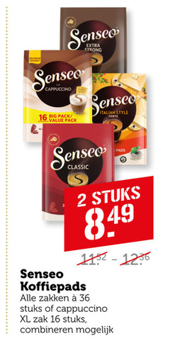  douwe egberts senseo koffiepads 2 16 36 strong cappuccino big pack italian style forte classic pads stuks zakken xl zak combineren 