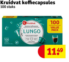  kruidvat huismerk koffiecups 100 koffiecapsules stuks aluminium capsules mcafee lungo melange arabica pack melden cups riche gebrand 