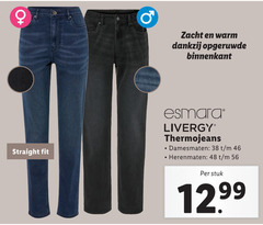  46 48 zacht warm opgeruwde binnenkant straight fit esmara livergy damesmaten herenmaten stuk 