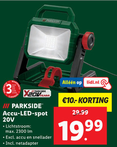  3 parkside jaar jahre iii accu led spot lichtstroom lm snellader netadapter lidl.nl 