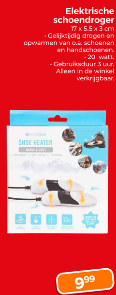  3 17 20 360 elektrische schoendroger cm gelijktijdig drogen opwarmen o.a. schoenen handschoenen watt gebruiksduur uur silvergear shoe heater warms tang out for hals socks 