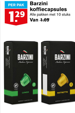  barzini koffiecups 10 34 7600 pak koffiecapsules pakken stuks italian espresso neuteboom coffeeroasters info out at lungo nespresso compatible cups capsules aa almelo ristretto 