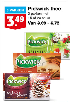  pickwick thee 3 15 20 200 pakken stuks green tea rooibos spices winter glow orange taste coconut cranberry strawberry lemongrass 