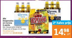  corona desperados speciaalbieren 2 6 100 original 0.0 liter varieeren beer la cerveza model natural 2e halve 