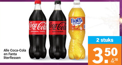  fanta coca-cola cola frisdrank 2 50 coca literflessen zero sugar orange original taste refreshing calories stuks 