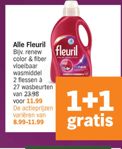  fleuril wasmiddel 1 2 3 27 color vloeibaar flessen wasbeurten varieeren 