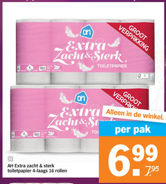  albert heijn huismerk toiletpapier 4 16 160 zacht vellen rollen lagen rol zachtheid fsc co pak 