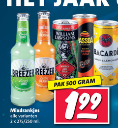  2 500 breezer lime orange william whisky orang mixdrankjes 250 ml passoa juice pak bacardi lemonade 