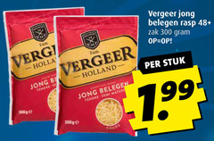  vergeer geraspte kaas 300 300g hollandsche jong be tendre fam holland belegen mature rasp 48 zak stuk 