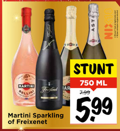  martini freixenet champagne sparkling wijn 25 750 asti kin jaar legitimatie ml 5.99 