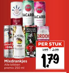  1 5 250 bacardi malibu william cola and cell mixdrankjes blikken premix ml gordon stuk 