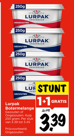  lurpak roomboter 1 250 ongezouten gezouten smeerbaar botermelange kuip stuk 