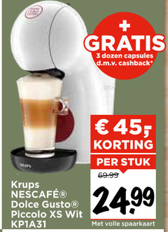  krups dolce gusto apparaten 3 45 dozen capsules cashback piccolo wit stuk volle spaarkaart 