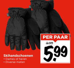  skihandschoenen dames heren maten paar 5.99 