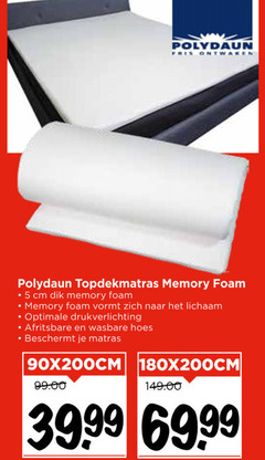  5 polydaun fris ontwaken topdekmatras memory foam cm dik lichaam afritsbare wasbare hoes beschermt matras 90x200cm 180x200cm 