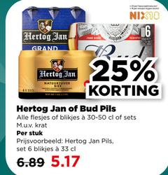  bud hertog jan blikjes bier 6 16 18 25 33 grand natuurzuiver trade america jaar last legitimatie zient alcohol nix18 register pils krat stuk 