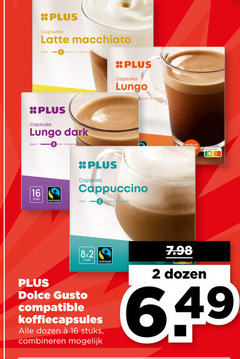  plus huismerk dolce gusto capsules 2 5 16 latte macchiato zocht lungo dark stuks cappuccino fairtrade compatible koffiecapsules dozen combineren 