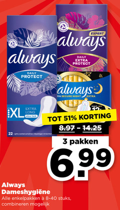  3 12 22 always xl daily protect secure night up to odour lock lightly scented pantyliners slipeinlagen pakken enkelpakken stuks combineren 