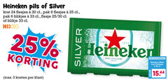  heineken silver blikjes bier krat 3 6 24 25 30 33 pils pak flesje blikje nix18 kratten since refreshing taste 