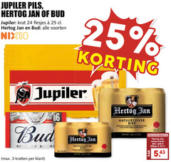  jupiler hertog jan bud krat bier blikjes 3 6 24 25 33 pils soorten nix18 trage king natuurzuiver pak kratten 