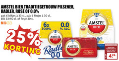  amstel radler bier blikjes 6 25 30 33 1870 traditiegetrouw pilsener rosee 0.0 pak blik 50 flesje nix18 6x 300ml 