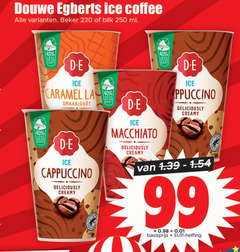  douwe egberts ijskoffie 40 99 250 ice coffee beker blik ml less plastic d.e caramel la cappuccino creamy macchiato basisprijs heffing 