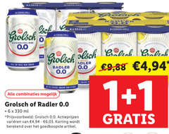  grolsch alcoholvrij bier radler 1 6 330 0.0 b fris frisse combinaties ml varieeren 4 berekend artikel 9 