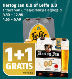  hertog jan leffe alcoholvrij bier 1 2 6 0.0 trays blikjes 30 33 kilo v.a. 00 alcohol 