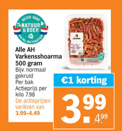  shoarmavlees 1 500 beter natuur boer nl normaal gekruid bak actieprijs kilo varieeren shoarma 3.99 