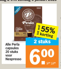  perla koffiecups 2 20 55 aluminium huisblends lungo dark pittig capsules stuks nespresso compatible 