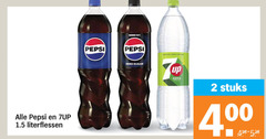  pepsi 7-up frisdrank cola 2 400 literflessen taste zero sugar up stuks 