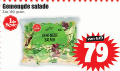  salade 150 gemengde zak gewassen 