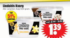  500 lindahls kvarg kuip pot proteine vetarm lactose nestle pro vanillesmaak 