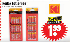  15 kodak batterijen aa aaa year super duty zinc koda pack elders 3.99 19 