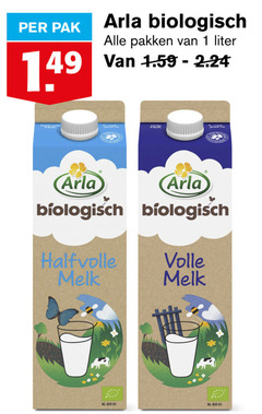  arla melk 1 pak biologisch pakken liter halfvolle volle nl bio 