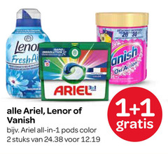  wasverzachter wasmiddel vlekkenverwijderaar 1 2 15 20 30 lenor colon action ariel vanish all color stuks 