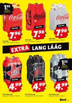  coca-cola first choice cola 4 19 1500 fles ml pack car original coca taste refreshing pak co zero sugar new calories light flessen regular lang voordeelpak 