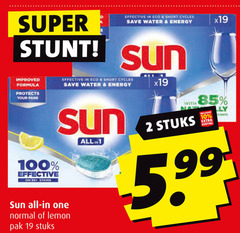  sun vaatwasmiddel 1 2 10 19 100 super effective eco short save water energy improved formula protects your 99 stains all one normal lemon pak stuks with 5.99 