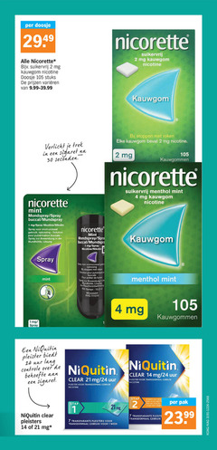  nicorette niquitin stoppen met roken 1 2 4 7 10 14 24 30 150 doosje suikervrij mg kauwgom nicotine stuks varieeren trek verlicht sigaret seconden r kauwgommen menthol mint mondspray spray gebruik solution pour buccale anwendung der sprays 13 ml pleister uur lang controle behoefte clear pleisters stap transparante week rokers mind dag start pak 