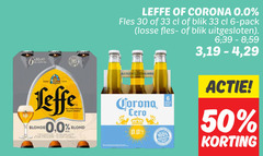  corona leffe alcoholvrij bier 6 30 33 50 100 0.0 fles blik pack anno blonde blond 8 3 19 4 